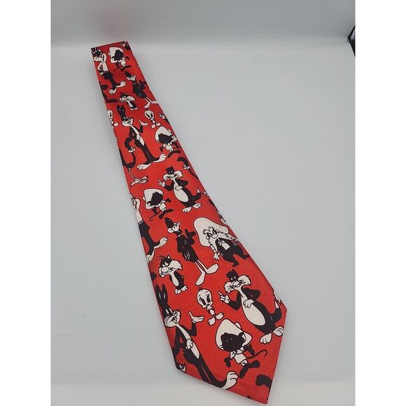 Up-line Fashions Looney Tunes red Neck Tie - Picture 1 of 3
